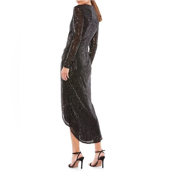 Mac Duggal Ieena Sequin Knotted Midi Dress size 6 - Picture 2 of 13